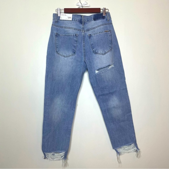 Insane Gene NWT Women’s High Waist Slim Tapered Blue Jeans Distressed Size 7 Y2K - Picture 8 of 13